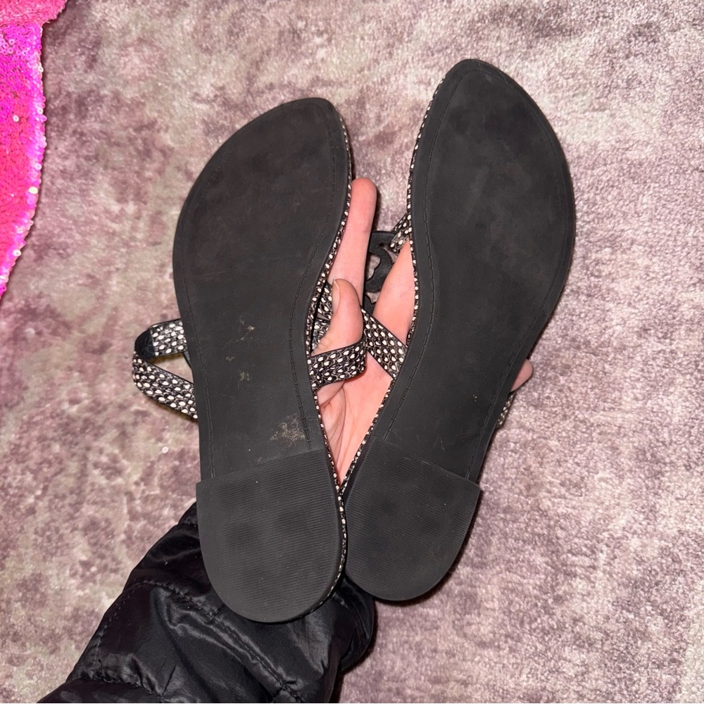 Tory Burch Black and Gold Sandals - Picture 3 of 6